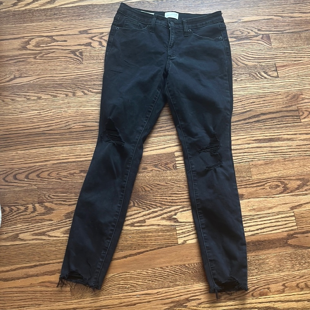 Distressed black jeans